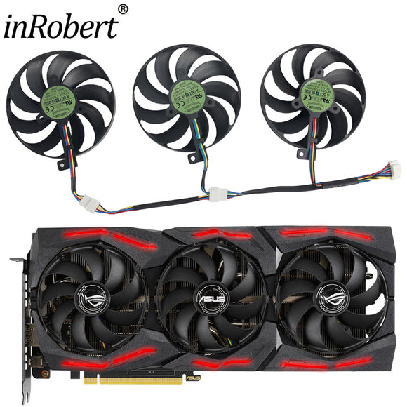 inRobert T129215SU 4 pin + 6pin +7 pin GPU Cooler Video Card Replacement Fan for ASUS RTX 2060 2070 2080 5700 Gaming Graphics Card Fan