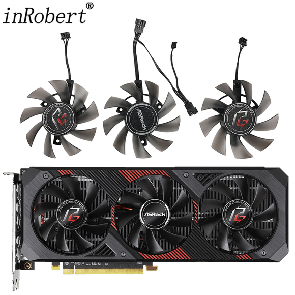 75MM T128015SH Cooler Fan Replacement For ASROCK AMD Radeon RX 5600 XT Phantom Gaming D3 6G OC Graphics Video Card Fans