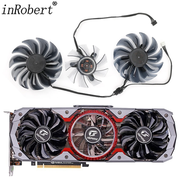 New Original 90MM 75MM PVA080E12R Video Card Fan GTX1660Ti For Colorful iGame GeForce GTX 1660 Ti Advanced OC 6G-V GPU Fan