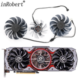 New Original 90MM 75MM PVA080E12R Video Card Fan GTX1660Ti For Colorful iGame GeForce GTX 1660 Ti Advanced OC 6G-V GPU Fan