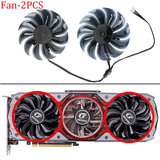 New Original 90MM 75MM PVA080E12R Video Card Fan GTX1660Ti For Colorful iGame GeForce GTX 1660 Ti Advanced OC 6G-V GPU Fan