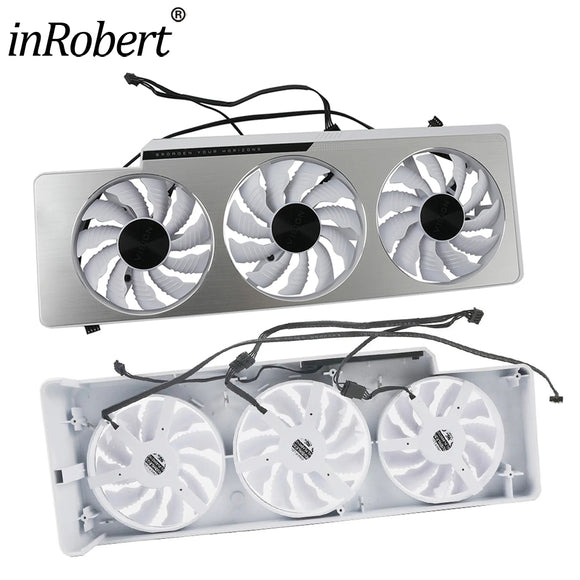 White Graphics Card Fan Replacement For Gigabyte RTX 3070 Ti 3080 3090 Cooler with Shrouds