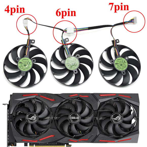 inRobert T129215SU 4 pin + 6pin +7 pin GPU Cooler Video Card Replacement for ASUS RTX 2060 2070 2080 5700 Gaming Graphics Card