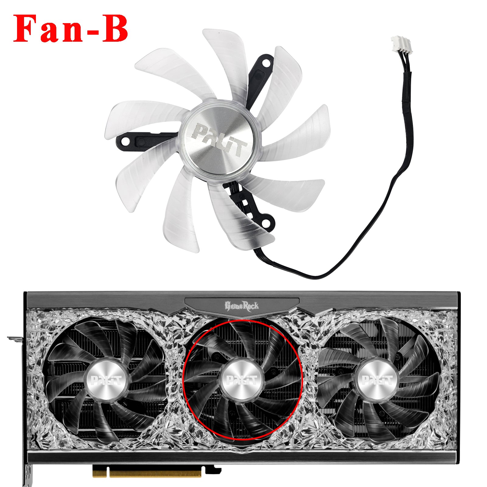 90mm TH9215B2H Graphics Card Fan Replacement For Palit RTX 3070 Ti